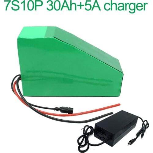 With 5A charger 24V 30Ah 25.9V 7S10P 18650 Li-ion Battery Pack E-Bike electric bicycle 235x195x140x70x70x45mm
