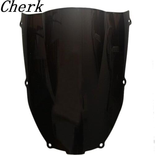 Motorcycle Black Windshield Windscreen Double Bubble For KAWASAKI Ninja ZX6R ZX636 2000-2002 00 01 02