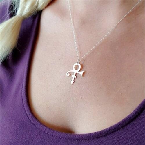 Neoclassical prince symbol necklace gold plated and silver plated prince artist necklace for the best girl gift