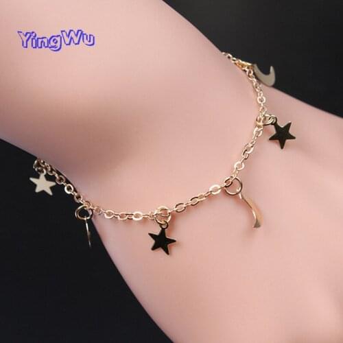 New Fashion Gold Color Moon Star Charms bracelet for Women Accessories Bracelets