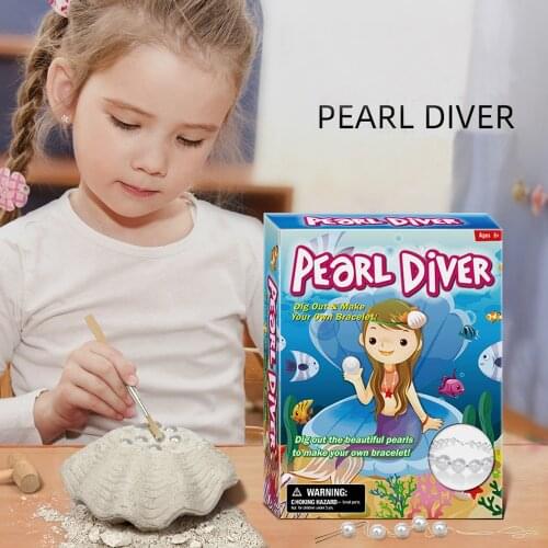 Hot Childrens Handmade Puzzle Dig Toy Bracelet Shell Pearl Bracelet Toys For Children Creative DIY Gifts Toy For Girls
