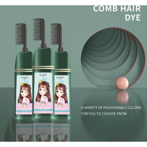 500ml Simple Operation Dye Comb Applicator Long Lasting Various Colors Natural Plant Extract Hair Color Cream with Comb