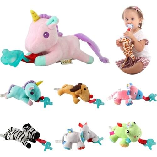 24 animal selection Baby Boy Girl Dummy Pacifier Chain Clip Plush Animal Toys Soother Nipples Holder (not include Pacifier)