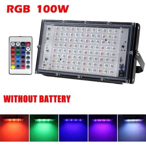 50W 100W RGB Floodlight AC220V LED Spotlight IP65 Outdoor Street Wall Reflector Projector Waterproof Garden Flood Lamp Lighting