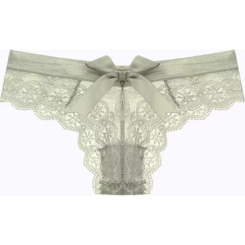 2021 Womens Sexy New Lace Traceless Cotton Briefs, Fashionable Bow, Comfortable And Breathable Low Waist Underwear For Girls