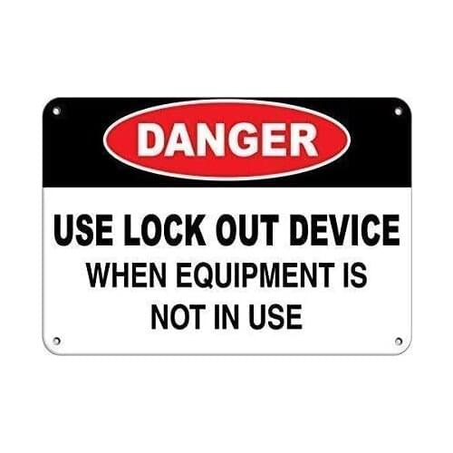 Notice Use Lock Out Device When Equipment is Not in Use Fashion Chic Tin Sign Vintage Look Sign Plaque for Kitchen Bar Pub Farm