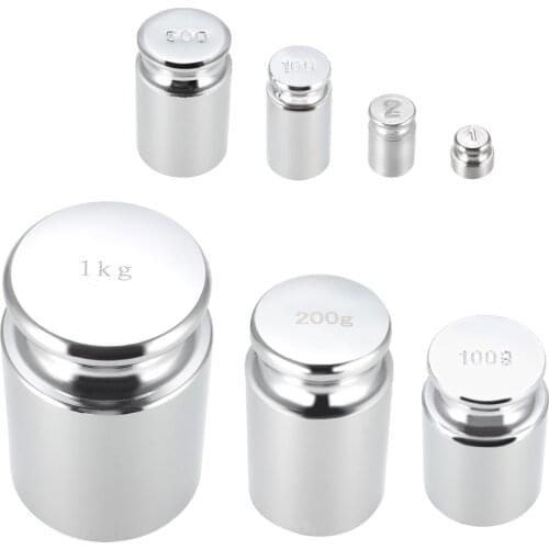 Uxcell Gram Calibration Weight 1g 2g 10g 50g 100g 200g M1 Precision Chrome Plated Steel for Balance Scales Balance Test