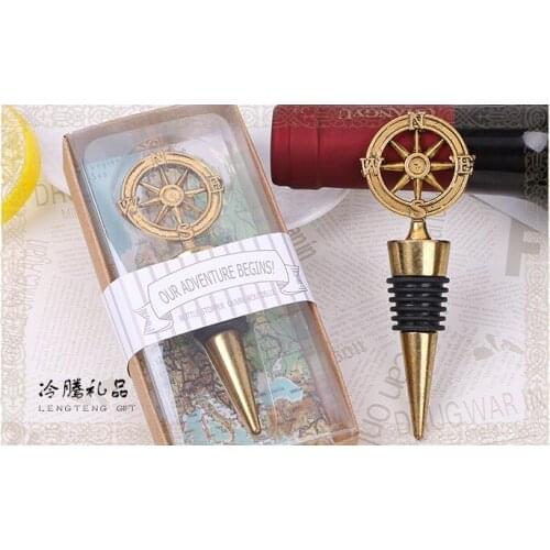 50pcs Vintage Golden Wine Stopper Wedding Favors And Gifts Wine Bottle Cork Stopper Bar Tools Souvenirs For Party Supplies