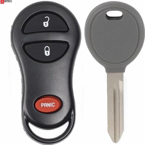 Keyecu Replacement New Remote Key Fob for Jeep 1999-2001 Cherokee 1999-2004 Grand Cherokee FCC: GQ43VT9T+ 4D64 Chip Transponder