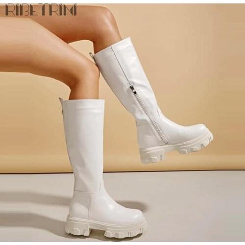 Brand Luxury Designer Goth Plaform Chunky Heel womens Boots Slip On Punk Cool Street Trendy Autumn Female Combat Boots Size 41