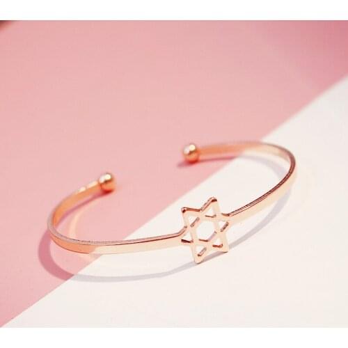 Fashion Gifts For Girls Geometry Open Cuff Bracelets&Bangles For Women Stainless Steel Bracelets Crystal Jewelry Bracelet