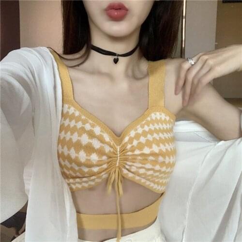 Women Corset Tops Knitted Sling Design Top For Women Summer Tank Camis Crop Top For Women