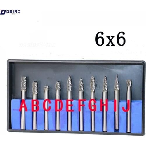 1/8" Shank Tungsten Carbide Milling Cutter Rotary HSS Steel Cone Drill Set Diamond Drills10pc