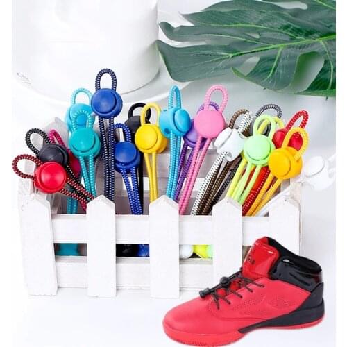 1 Pair 22 Colors Elastic Shoelaces Round Locking No Tie Shoe Laces Kids Adult Quick Lazy Laces Rubber Sneakers Shoelace T1