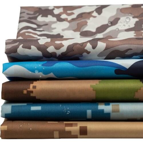 190T Thin Camouflage Taffeta Fabric Waterproof Polyester Pu Coated Fabric For Sewing Tent 66D 45*150cm/Piece TJ0525-1