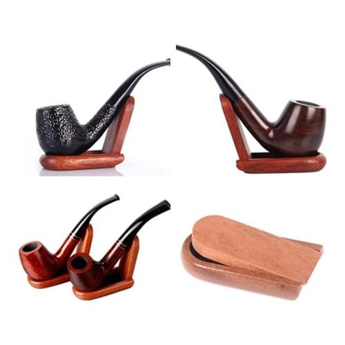 2021 Natural Solid Wood Folding Pipe Rack Portable Handmade Smoking Accessories Tobacco Pipe Stands Smoking Pipes Pipe Rack