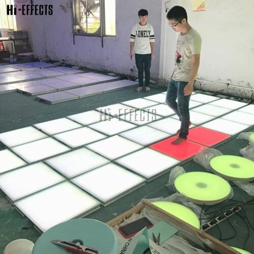 25pcs/lot LED Interactive Dance Floor White Tiles 50cm Wedding Floor Light Up Dancing Floor Stage Equipment Pannel for DJ Party