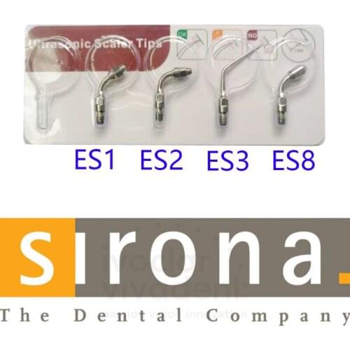 4 pieces/set Dental Ultrasonic Scaler Tip ES1, ES2, ES3, ES8 Compatible with Sirona