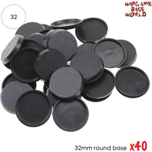 40PCS 32mm Plastic Round bases for Miniatures