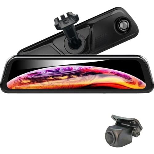 9.66" Full Touch FHD Dual Lens Car Camera DVR Rearview Mirror Monitor for Car