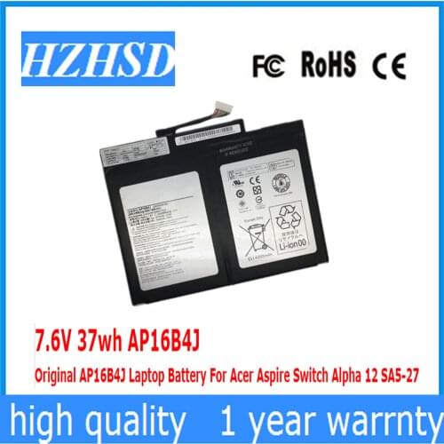 7.6V 37wh AP16B4J Original AP16B4J Laptop Battery For Acer Aspire Switch Alpha 12 SA5-27