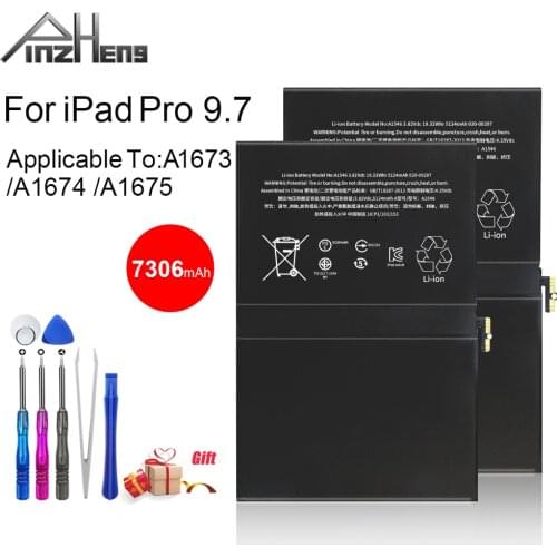 PINZHENG 7306mAh Tablet Battery For Apple iPad Pro 9.7 inch High Capacity Battery A1673 A1674 A1675 Replacement Bateria + Tools