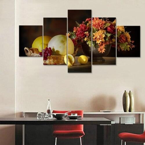 Canvas Art Prints Poster Modular Home Decoration Living Room Modern Fruit Table Still Life Painting Framework Wall Hd Picture