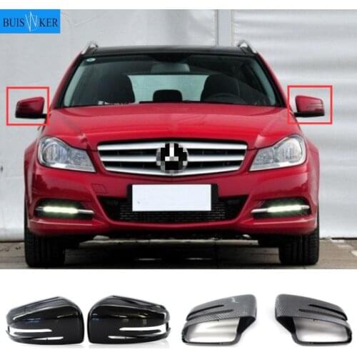 Side Mirror Cap Covers For Mercedes Benz W176 W246 W212 W204 C117 X156 X204 W221 C218 A B C E S CLA GLA GLK Class Black Replace