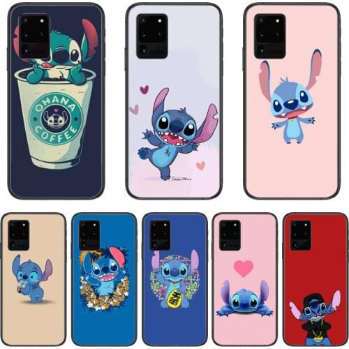 Phone case cartoon stitc Phone cover hull For SamSung Galaxy S 6 7 8 9 10 20 Plus Edge E 5G Lite Ultra black soft bumper