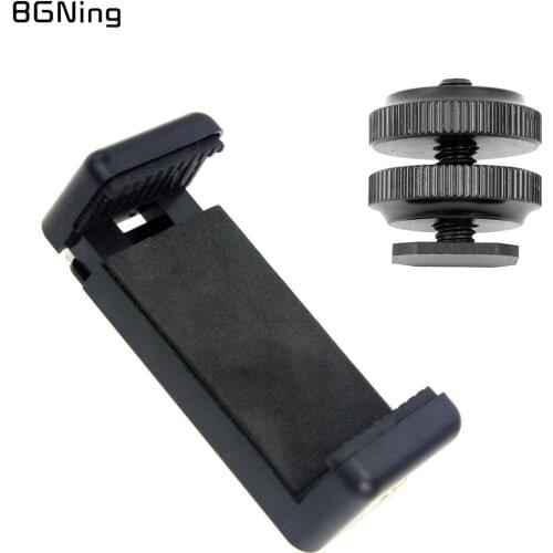 1/4" Phone Clip Holder Flash Cold Shoe Screw Adapter Tripod Mount for DSLR Camera Spare Parts