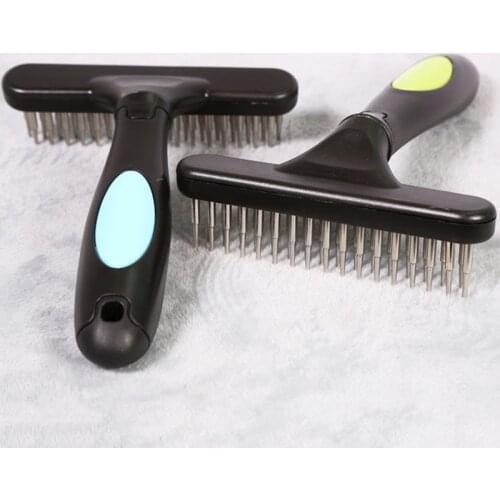 Double Row Pins Professional Pet Undercoat Rake Cats Dogs Comb Brush Loosen Wet Dry Use Grooming Pet Supplies Dematting Tools