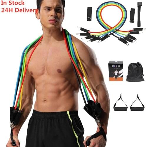 11pcs/set Pull Rope Fitness Exercises Resistance Bands Latex Tubes Pedal Excerciser Body Training Workout Yoga Elastic Pull Rope