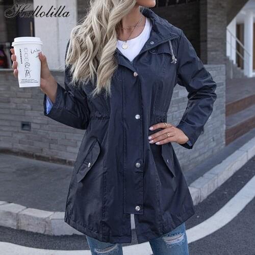 Женские плащи-ветровки Hallolilla China At AliExpress