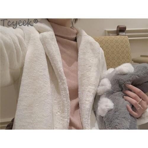 Jacket Womens Winter Jackets for Women Kpop Long Fur Coat Female Faux Rex Rabbit Coats Thick Outwear Mujer Chaqueta LXR44266