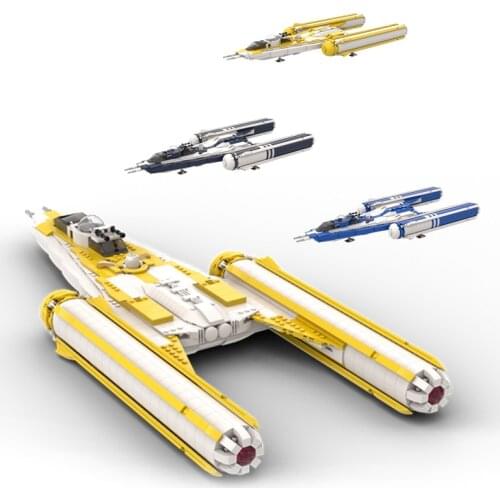 MOC Unmanned Aircraft Battle-ship Space Warship Military Fighter Model Building Block High-tech Module Kid Childrens Toys Gifts