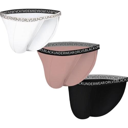 ORLVS 3 Pcs/lot Men Underwear Men Briefs Modal 3 Colors Sexy Underpants Comfortable Soft Panties Dropshipping Wholesale