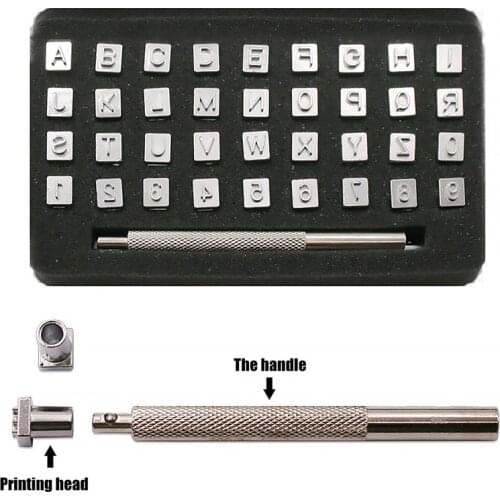 36pcs Carbon Steel Alphabet Number Digital Stamp Punch Set For Leather English Letter Printing Art Craft Handmade Carving Tools