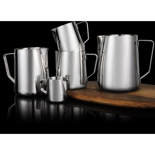 Stainless steel garland cup, pointed mouth fancy coffee garland pot, milk foam cup, milk tank, embossed thickened garland tank