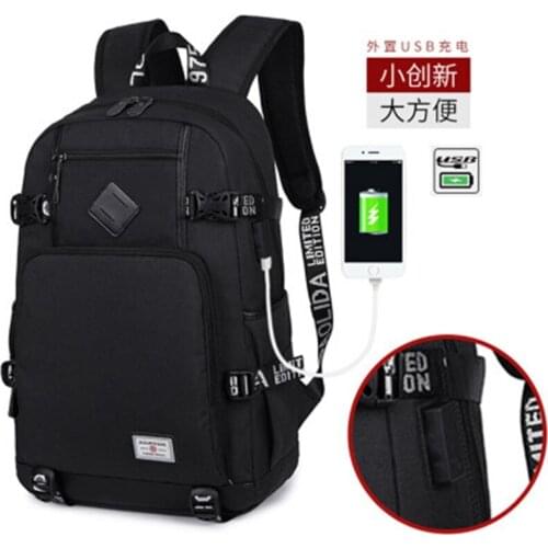 Backpack mens shoulders fashion casual bag new large capacity student bag USB multi-function rechargeable backpack