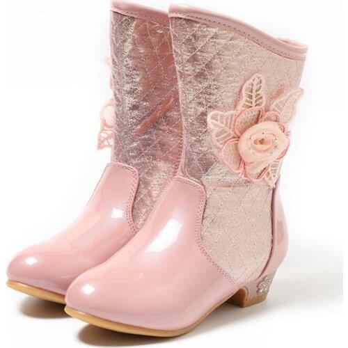 Girls boots 2020 Autumn Leather Waterproof Boots for girl Winter Warm Fashion Snow boots Princess Shoes big girl Child Shoes