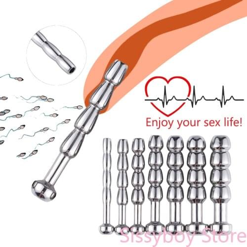 SM Male Penis Plug Urethra Catheter Metal Stretcher Urethral Sound Dilator Penis Plug Erotic Toy For Men Adult Sex