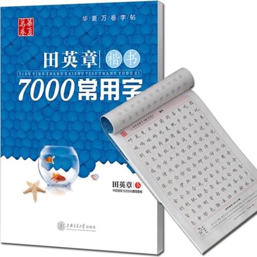 7000 Common Chinese Characters Writing Copybook Learning Chinese Pen Calligraphy Copybook Regular Script Books for Kids