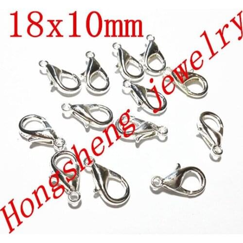 18x10mm 300pcs/lot silver plating color zinc Alloy Jewelry Findings Lobster Clasps Hooks Jewelry Making Clasps