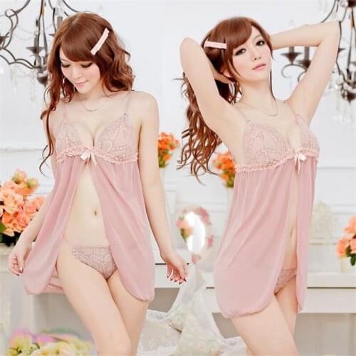 2017 Women sexy lingerie Erotic Lingerie Hot Dress Set Backless Lace Clothing Sex Toys Dress+G-string exotic sleepwear lingerie