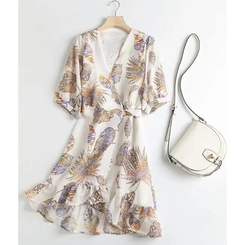 Dave&Di England Fashion Vestidos De Fiesta De Noche Indie Folk Vintage Paisley Printing Ruffles Sexy Mini Dress Women Vestidos