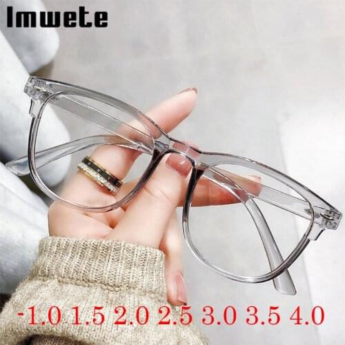 -1.5 2.0 2.5 3.0 Imwete Finished Myopia Glasses Women Retro Transparent Nearsighted Prescription Eyewear Men Computer Eyeglasses