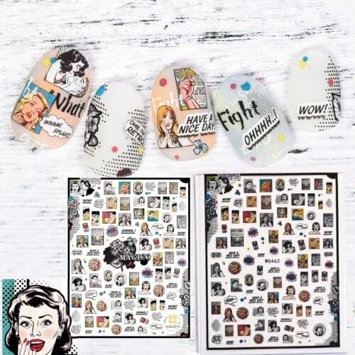 1pc Beauty Avatar Head Portrait Series 3D Nail Decal Nail Sticker Pop Art Nail Decoration Nail Art Nail Tool Nail Ornament