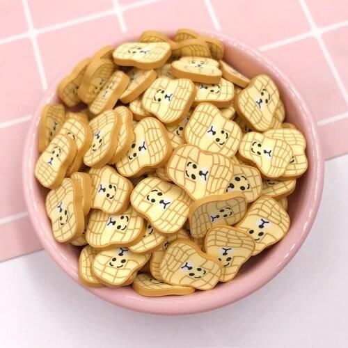 100g/lot Cartoon Peanut Slice Polymer Clay Sprinkles for Crafts Making DIY Phone Decoration Scrapbooking Accessories 12*15mm
