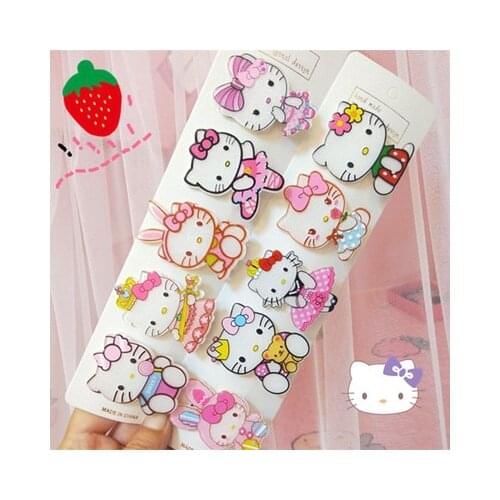 2pcs Sanrio Hello Kitty Hairpin Childrens Cartoon Hair clip Girl My Melody hair rope kid hair ring children rubber band