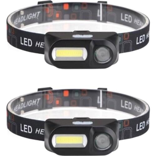 2 Pack COB Strong Head Light USB Charging Headlight Led Outdoor Camping Fishing Headlights Camping Night Fishing Lights